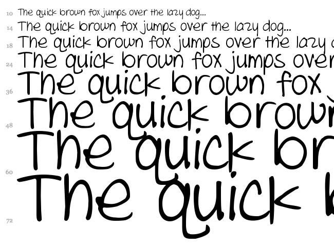 DJB The Cheerleader font waterfall